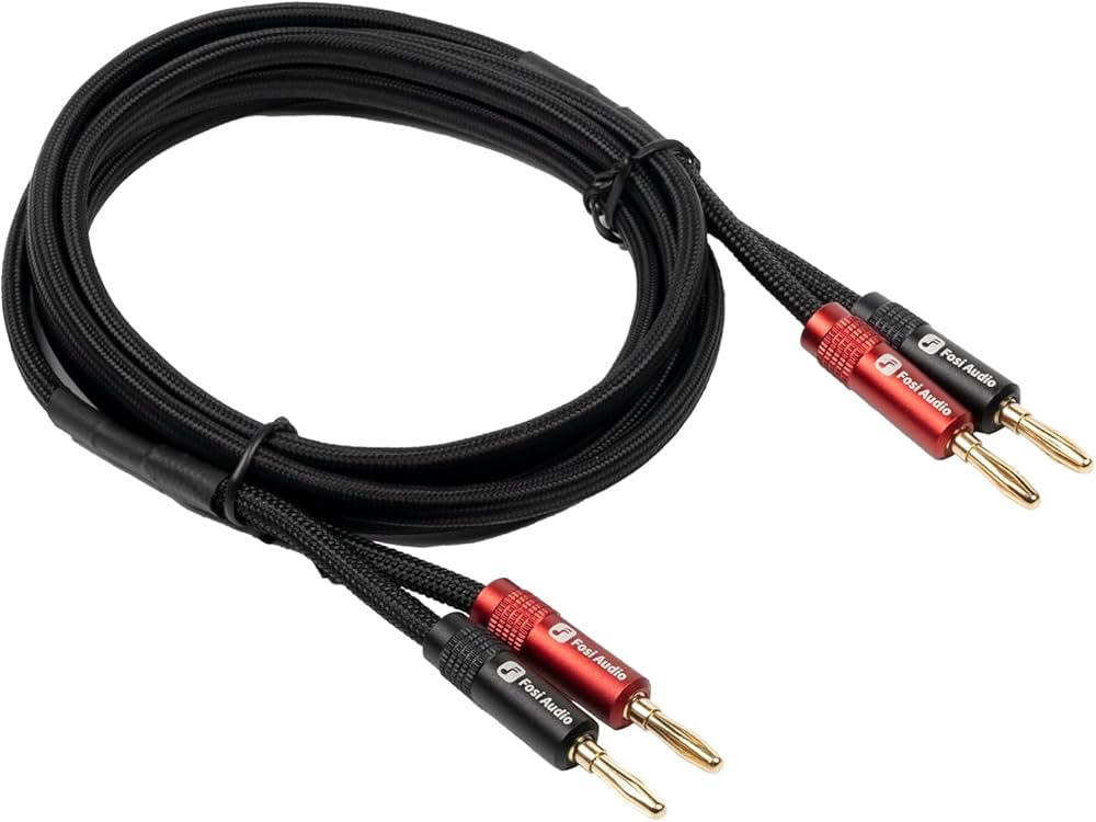 Coiled high-quality copper speaker cables for home amplifiers