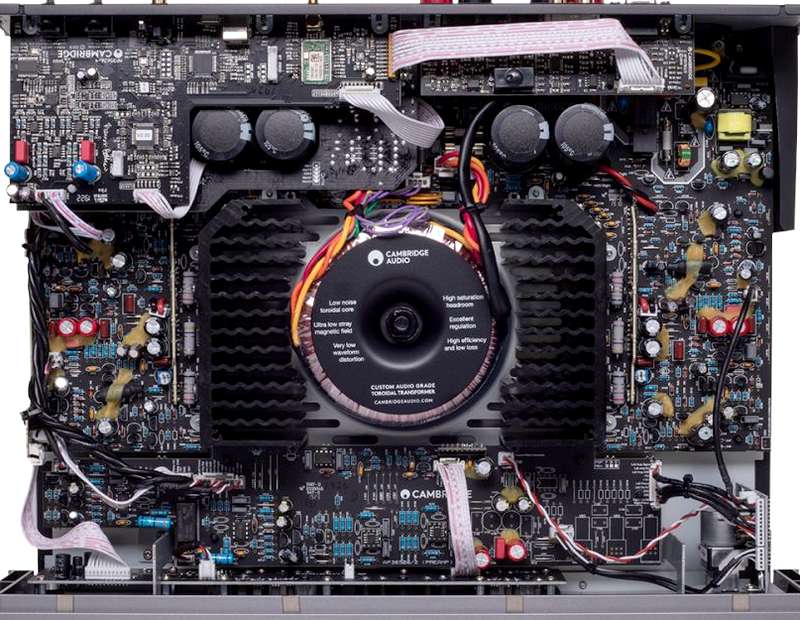 Cambridge Audio CXA81 internal layout and toroidal transformer