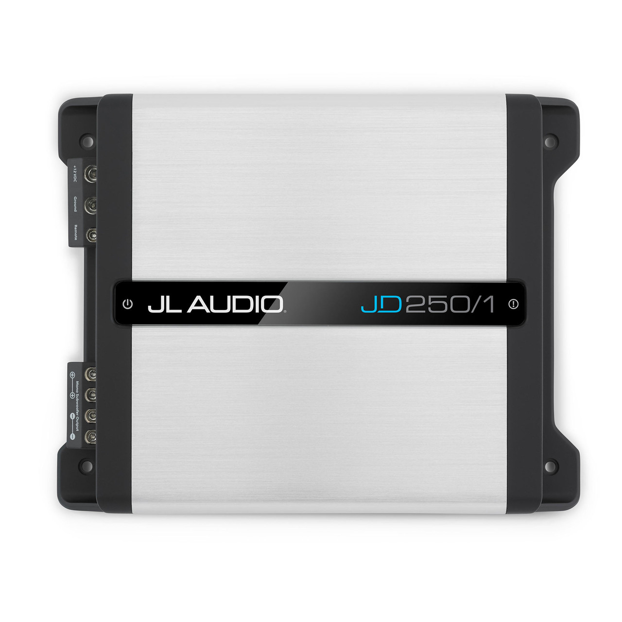 JL Audio JD250/1 mono amplifier top view and controls