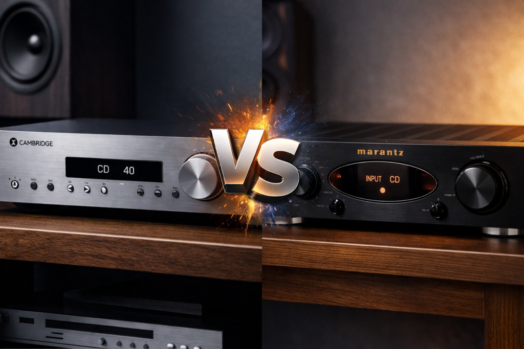 Cambridge Audio vs Marantz integrated amplifiers side-by-side comparison
