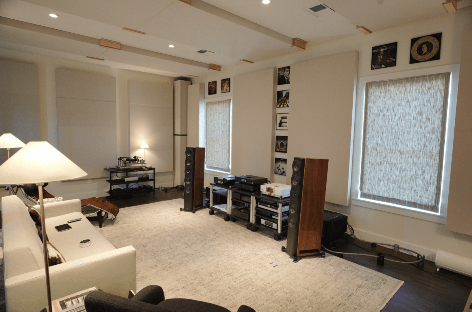 Dedicated listening room designed for evaluating amplifier sound character and tuning
