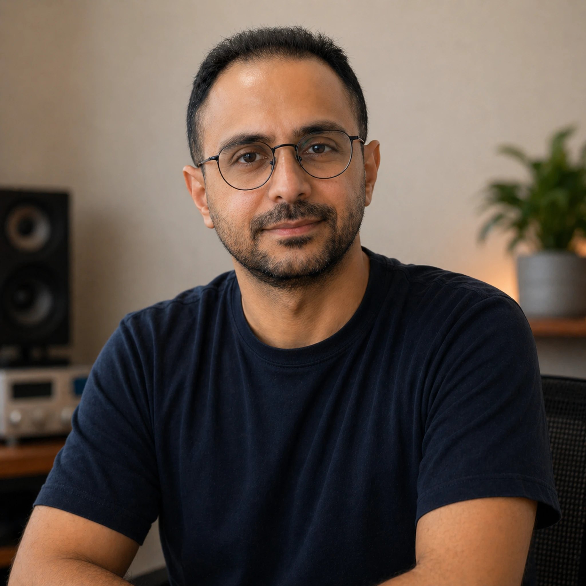 Alex Monroe — Founder of AmplifierZone, audio enthusiast in his listening room