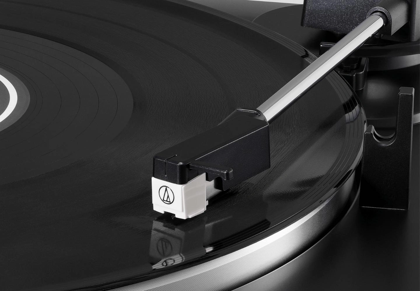 Audio-Technica AT-LP60X integrated cartridge and tonearm close-up