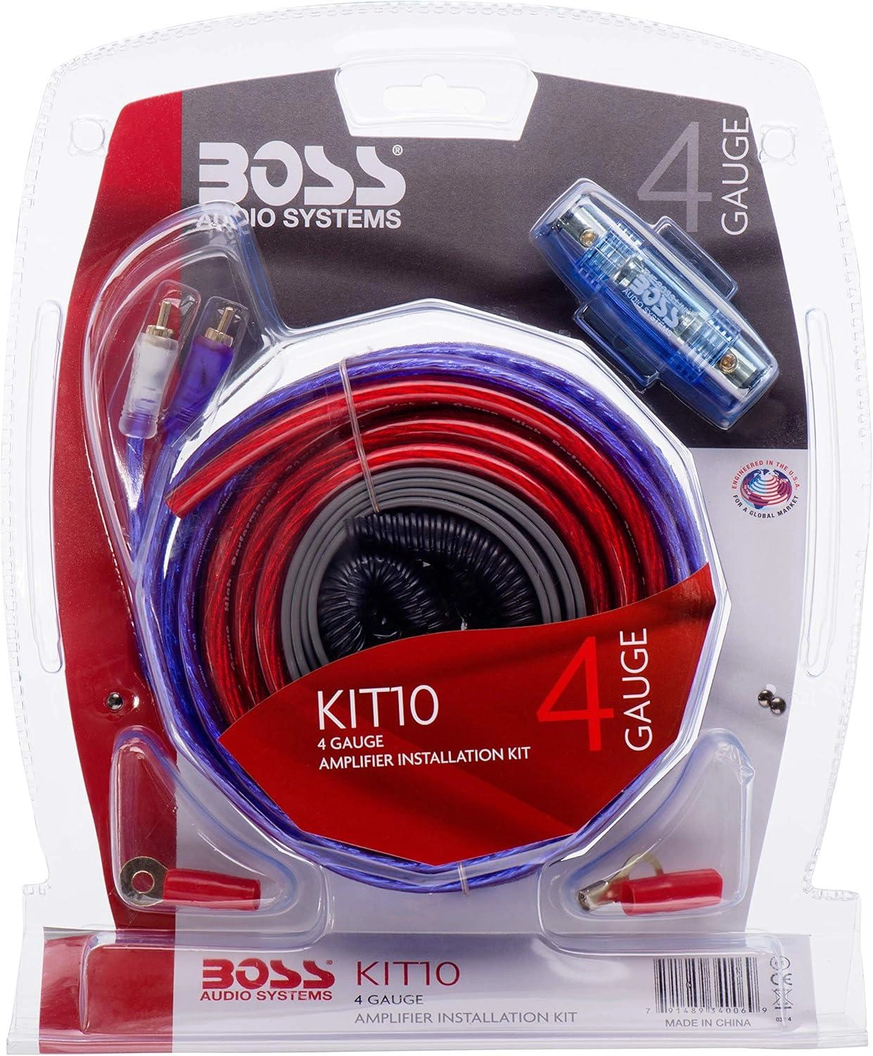 BOSS Audio KIT10 4 gauge wiring kit contents