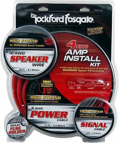 Rockford Fosgate RFK4X wiring kit contents
